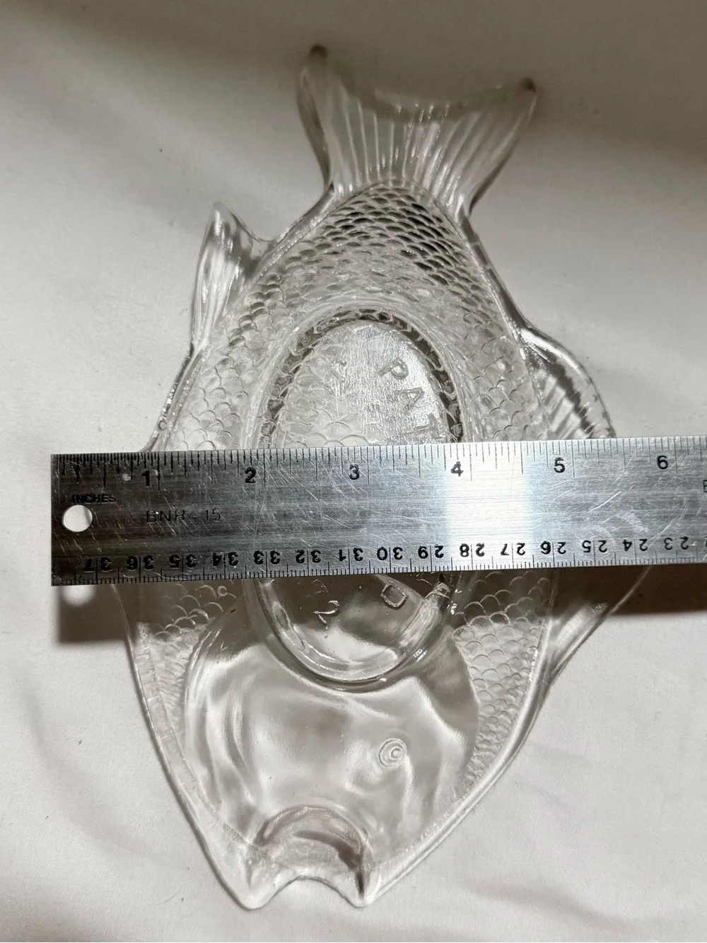 Atterbury&Company Patented June 4th 1872  10” Fish Design Bowl Clear Glass